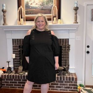 Eloquii Black cold shoulder dress